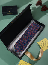 Blue Geometric Printed Necktie - TOSSIDO