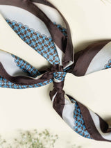 Blue Geometric Printed Satin Neckerchief - TOSSIDO