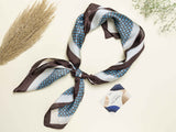 Blue Geometric Printed Satin Neckerchief - TOSSIDO