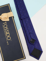 Blue Geometric Silk Necktie - TOSSIDO