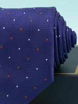 Blue Geometric Silk Necktie - TOSSIDO