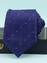 Blue Geometric Silk Necktie - TOSSIDO