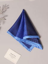 Blue Geometric Silk Pocket Square - TOSSIDO