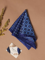 Blue Geometric Silk Pocket Square - TOSSIDO