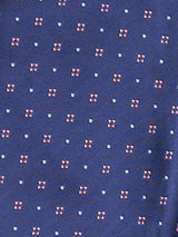 Blue Geometric Woven Cravat & Pocket Square Set - TOSSIDO