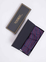 Blue Geometric Woven Cravat & Pocket Square Set - TOSSIDO