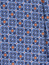 Blue Geometric Woven Cravat & Pocket Square Set - TOSSIDO