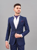 Blue Geometric Woven Cravat & Pocket Square Set - TOSSIDO