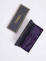 Blue Geometric Woven Cravat & Pocket Square Set - TOSSIDO