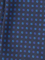 Blue Geometric Woven Cravat & Pocket Square Set - TOSSIDO