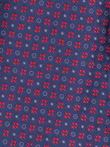 Blue Geometric Woven Cravat & Pocket Square Set - TOSSIDO