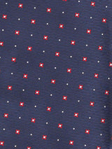 Blue Geometric Woven Cravat & Pocket Square Set - TOSSIDO