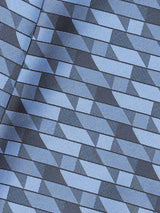 Blue Geometric Woven Cravat & Pocket Square Set - TOSSIDO