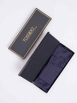 Blue Geometric Woven Cravat & Pocket Square Set - TOSSIDO