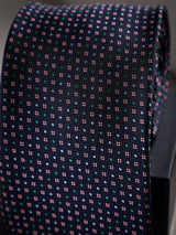 Blue Geometric Woven Long Necktie - TOSSIDO