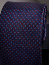 Blue Geometric Woven Long Necktie - TOSSIDO