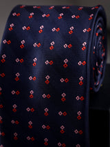 Blue Geometric Woven Long Necktie - TOSSIDO