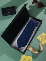 Blue Geometric Woven Necktie - TOSSIDO