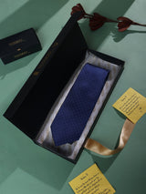 Blue Geometric Woven Necktie - TOSSIDO