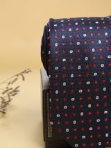 Blue Geometric Woven Necktie - TOSSIDO