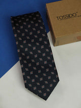 Blue Geometric Woven Necktie - TOSSIDO
