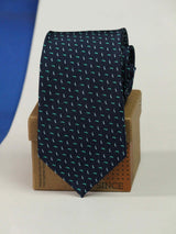 Blue Geometric Woven Necktie - TOSSIDO