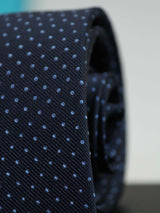 Blue Geometric Woven Silk Necktie - TOSSIDO