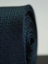 Blue Geometric Woven Silk Necktie - TOSSIDO
