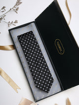 Blue Geometric Woven Silk Necktie - TOSSIDO