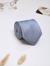 Blue Geometric Woven Silk Necktie - TOSSIDO