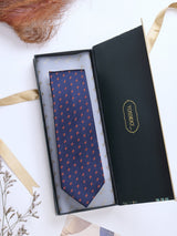 Blue Geometric Woven Silk Necktie - TOSSIDO