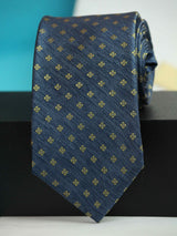 Blue Geometric Woven Silk Necktie - TOSSIDO