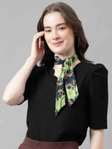 Blue & Green Floral Scarf & Scarf Bag Set - TOSSIDO