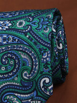 Blue & Green Paisley Printed Necktie - TOSSIDO