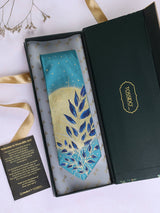Blue Hand - Painted Woven Necktie - Floral Pattern - TOSSIDO