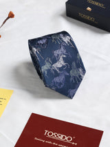 Blue Horse Woven Silk Necktie - TOSSIDO