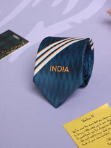 Blue India Printed Necktie - TOSSIDO