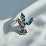 Blue Kingfisher Brooch - TOSSIDO
