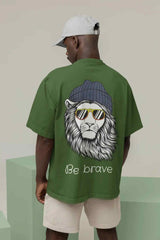 Blue Majestic Chill Lion Oversized Tee - TOSSIDO