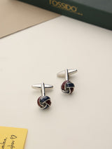 Blue & Maroon Abstract Cufflinks - TOSSIDO