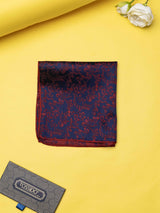 Blue & Maroon Dinosaur Jacquard Pocket Square - TOSSIDO