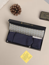Blue Micro Geometric Woven Cravat & Pocket Square Set - TOSSIDO