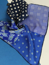 Blue Multipattern Silk Pocket Square - TOSSIDO