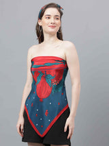 Blue Novelty Scarf & Scarf Bag Set - TOSSIDO