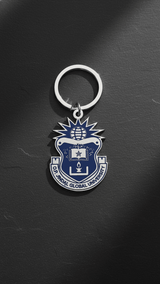 Blue on Silver JGU Crest Laminated Keychain - TOSSIDO