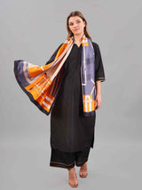 Blue & Orange Belt Printed Stole - TOSSIDO