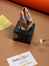 Blue & Orange Geometric Pocket Square - TOSSIDO