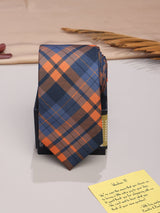 Blue & Orange Micro Fiber Necktie - TOSSIDO