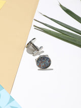 Blue & Orange Paisley Cufflinks - TOSSIDO