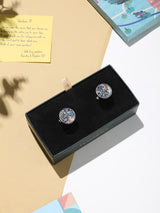 Blue & Orange Paisley Cufflinks - TOSSIDO